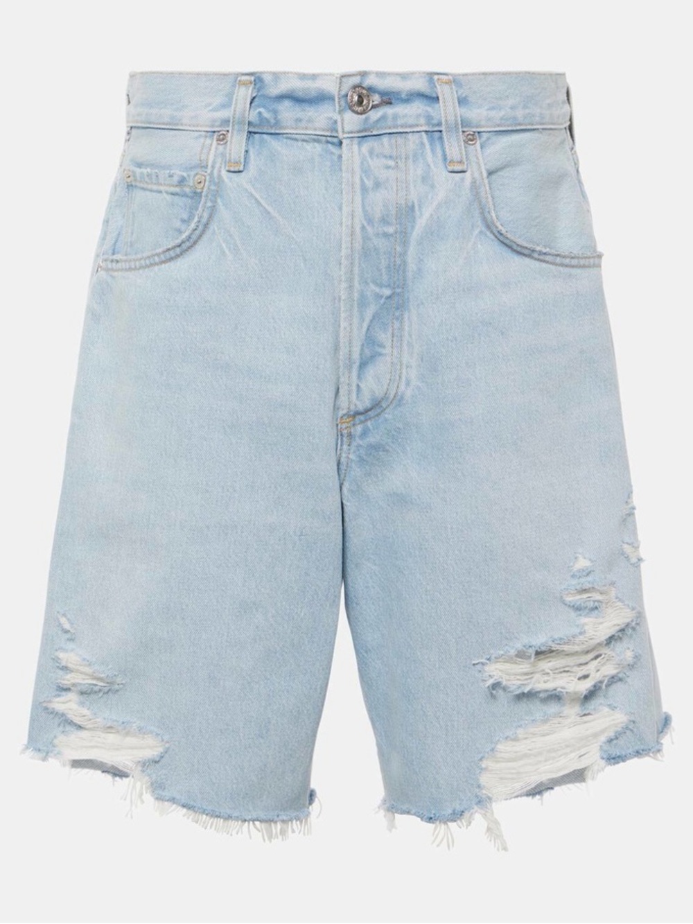 NWOT Citizens of Humanity Ayla Distressed Denim Shorts Starlit 24 - Picture 3 of 7